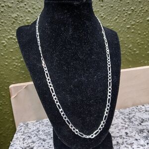 Italian Solid Sterling Silver Figaro Link Chain